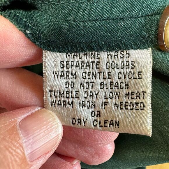 Vtg Saks Fifth Avenue Real Clothes Women's Button Up Shirt Forest Green Large - Picture 4 of 6